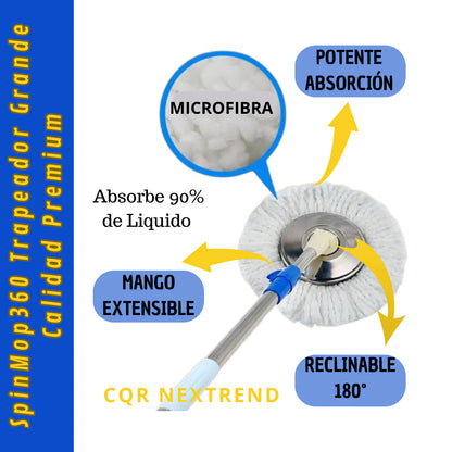 Trapeador giratorio 360 - Limpia sin ensuciarte